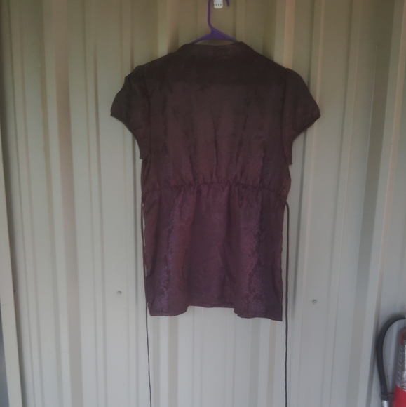 Women's Brown Floral Print Top Dize XL Y2K Bohemian Boho Cottagecore - Picture 3 of 5